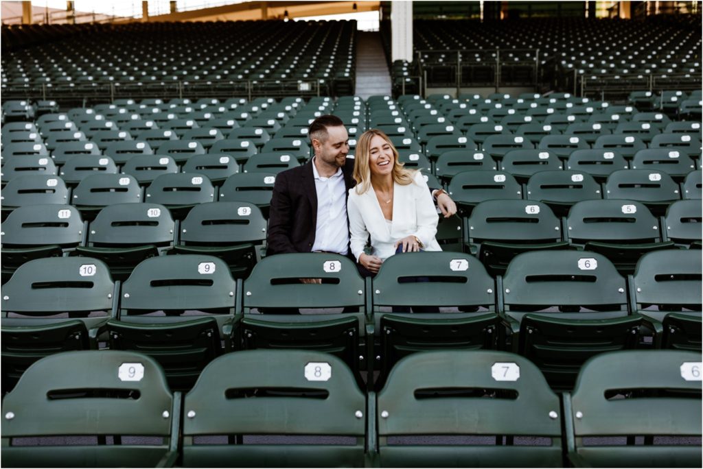 Wrigley Field Engagement Session | Melissa + Brad | Jill ...